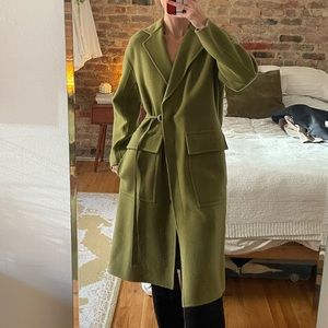 Gorgeous rare leaf green cashmere/wool JOSEPH coat EU 34